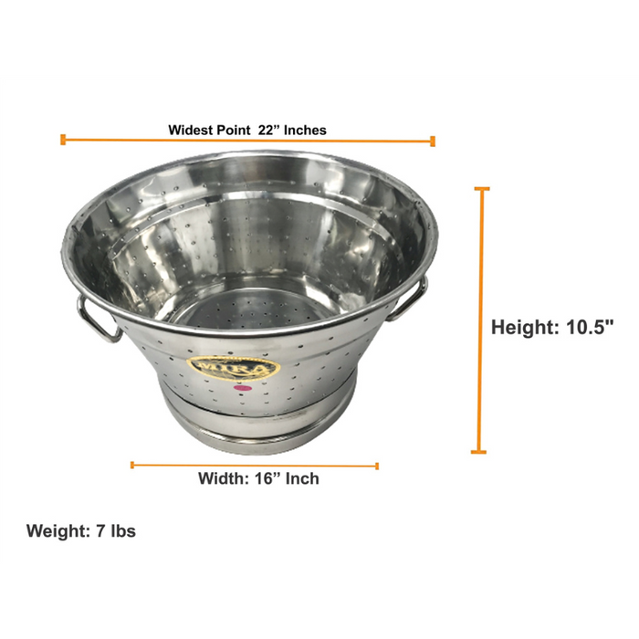 Heavy Duty Stainless Strainer / Rice Jali Stainless Steel 16"