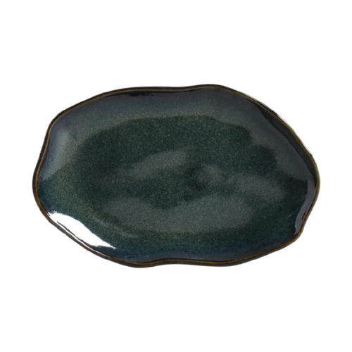 Porto Brasil Bio Shallow Oval Platter 11.81 in. Stoneware Oceano ( Case of 12)