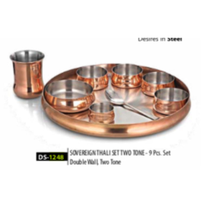 Copper And Stainless Steel Sovereign Thali -13"