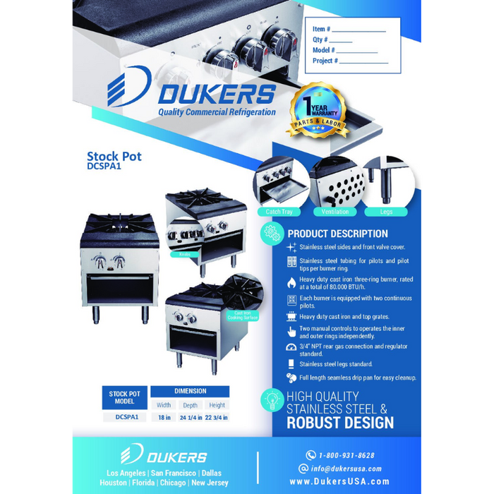 Dukers Stock Pot DCSPA1 Stock Pot Range