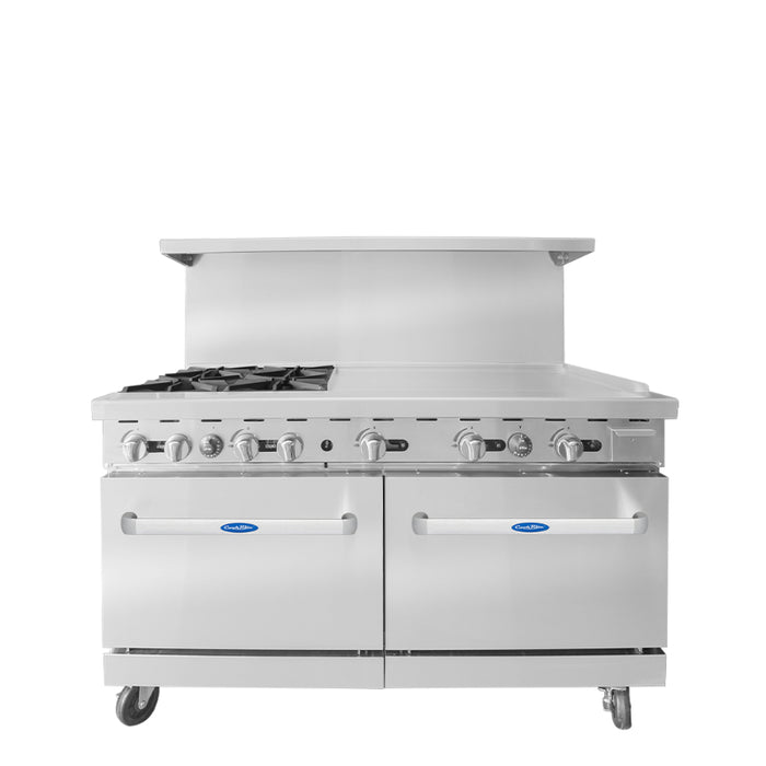 AGR-4B36GR — 60″ Gas Range with Four (4) Open Burners & 36″ Griddle by Atosa