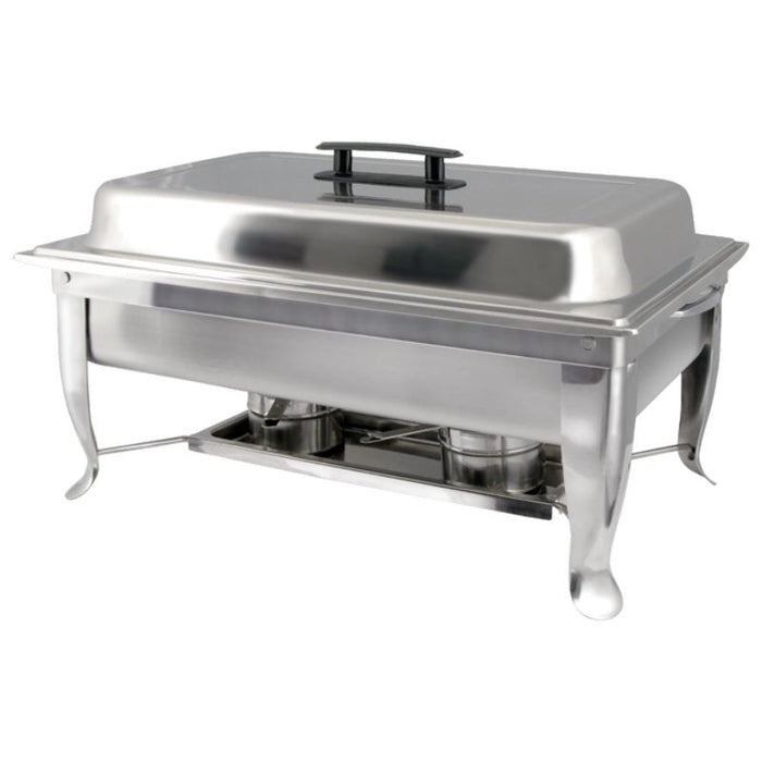 Bellaire 8 Quart Full-Size Chafer, Folding Frame, Stainless Steel by Winco