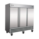 Serv-Ware RR3-HC 81" 3-Section Reach-In Refrigerator, 72 Cu. Ft. Stainless Steel