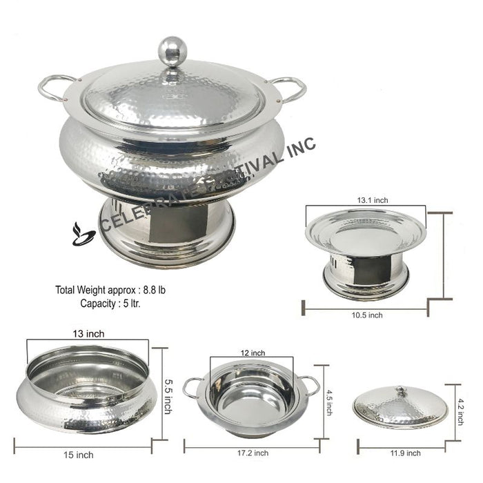 Stainless Steel Hammered design Chafing Dish - Chafer (LC-150)