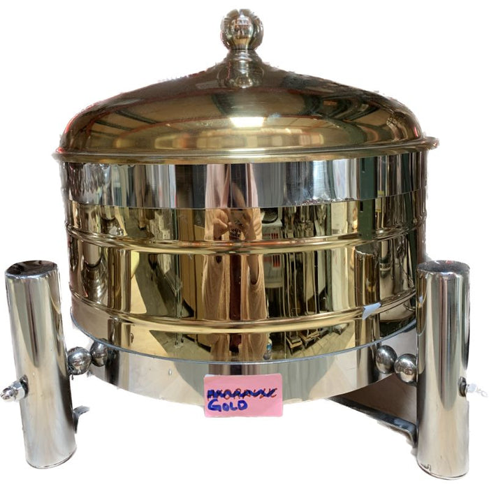 Stainless Steel Mirror Gold Heavy Chafing Dish - Chafer - 8 Ltr