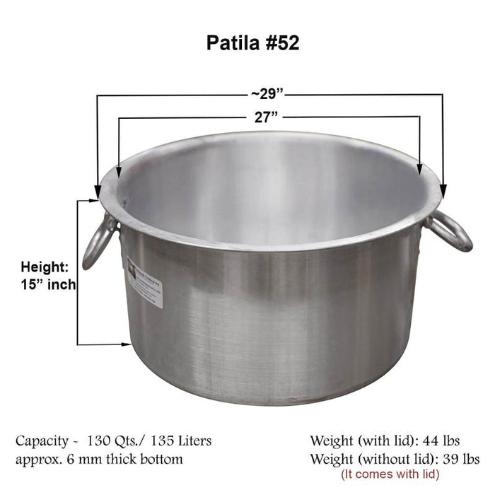 Aluminum Sauce Pots (Patila) - Available in Sizes from 75 Ltrs to 300 Ltrs