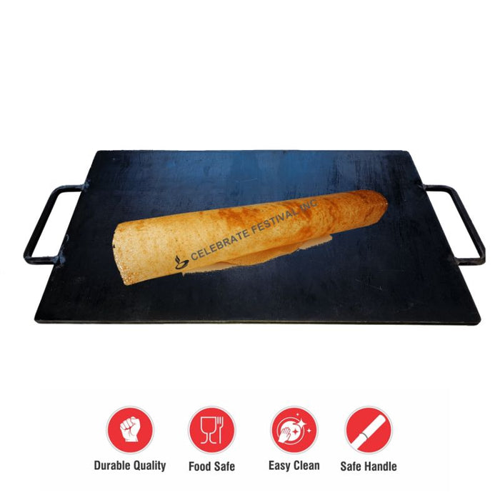 Mild steel, Rectangle Dosa Tava/ Griddle , 10mm Thick