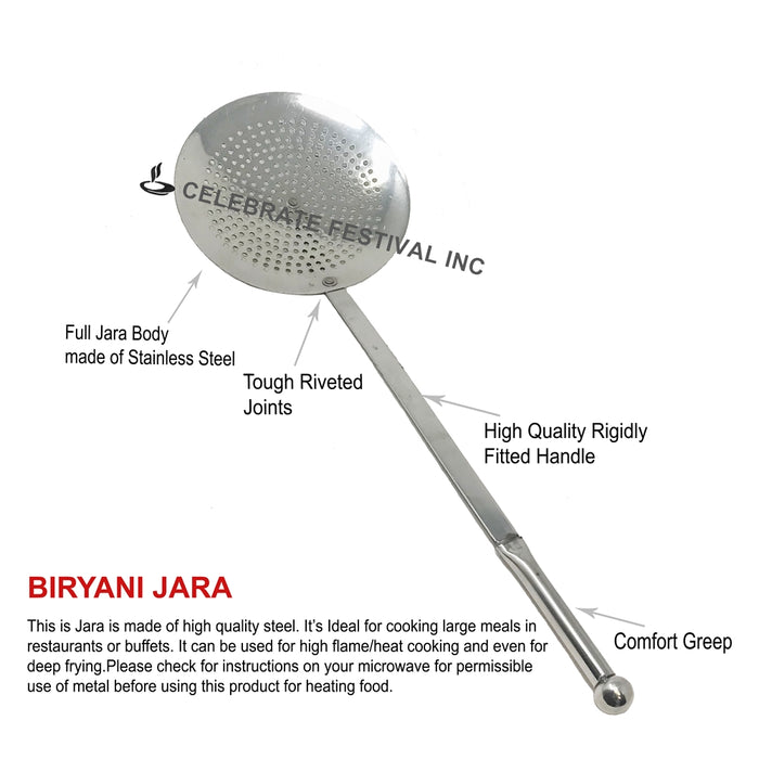 Bhatura Jara - around 28" total length 6 " diameter - Stainless Steel