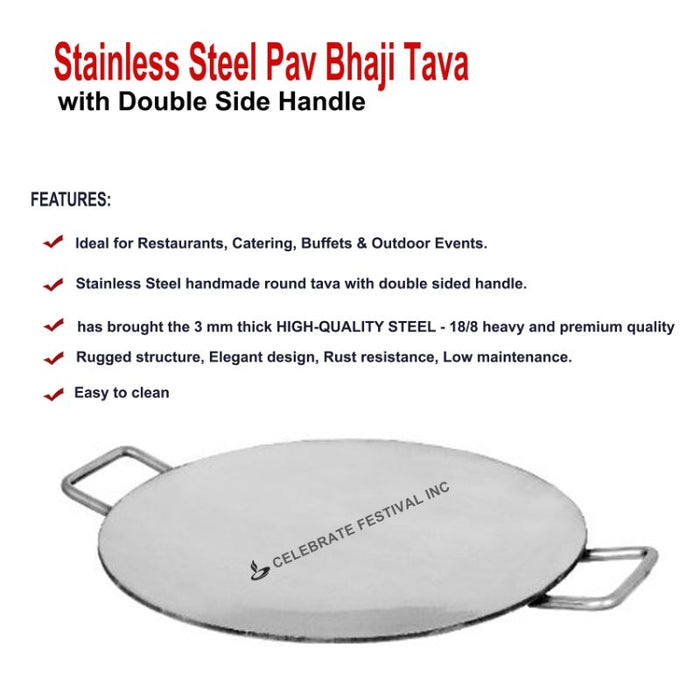 Stainless Steel Tava -3MM Thick