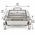 Stainless Steel square glass cover - Hydraulic Chafer