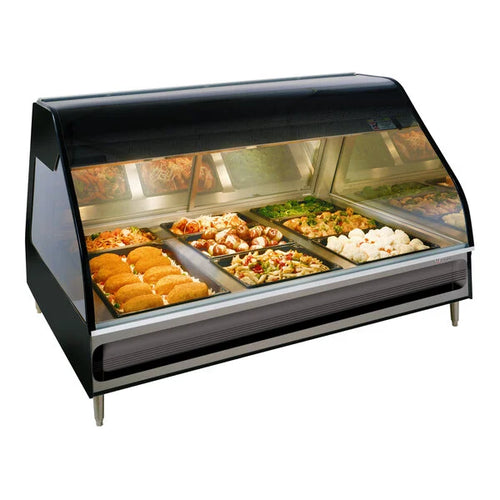 Alto-Shaam ED3-48 48" Black Countertop Heated Display Case with Curved Glass, 208V / 240V
