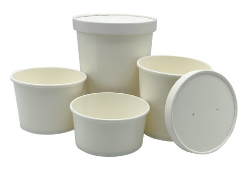 Empress White Paper Food & Soup Containers with Lid (250/CASE)