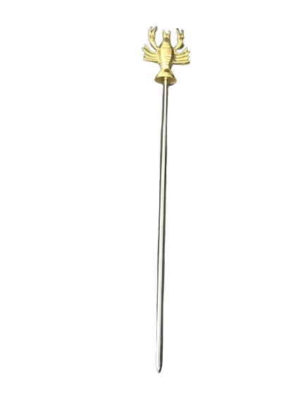 Brass Handle Stainless Steel flat Bbq Skewers: Available in different Model- French lily, Sabra, Sword, Lobster, Cow