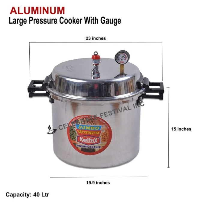 Heavy Duty Commercial use Pressure Cooker (With Pressure Gauge) 30, 35, 40, 60, 83 & 108 Liters capacity
