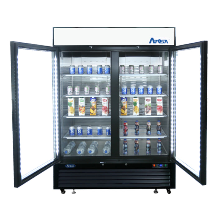 ATOSA MCF8721ES — Black Cabinet Two (2) Glass Door Merchandiser Freezer