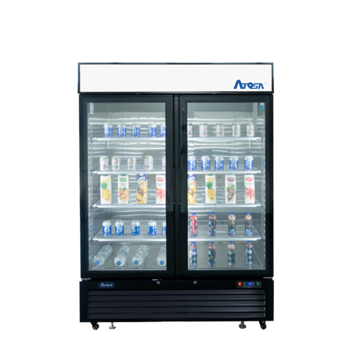 ATOSA MCF8721ES — Black Cabinet Two (2) Glass Door Merchandiser Freezer