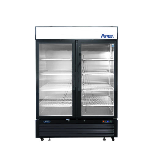 ATOSA MCF8723GR — Black Cabinet Two (2) Glass Door Merchandiser Cooler