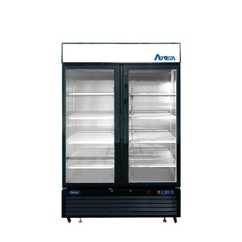 ATOSA MCF8732GR — Black Cabinet Two (2) Glass Door Merchandiser Freezer