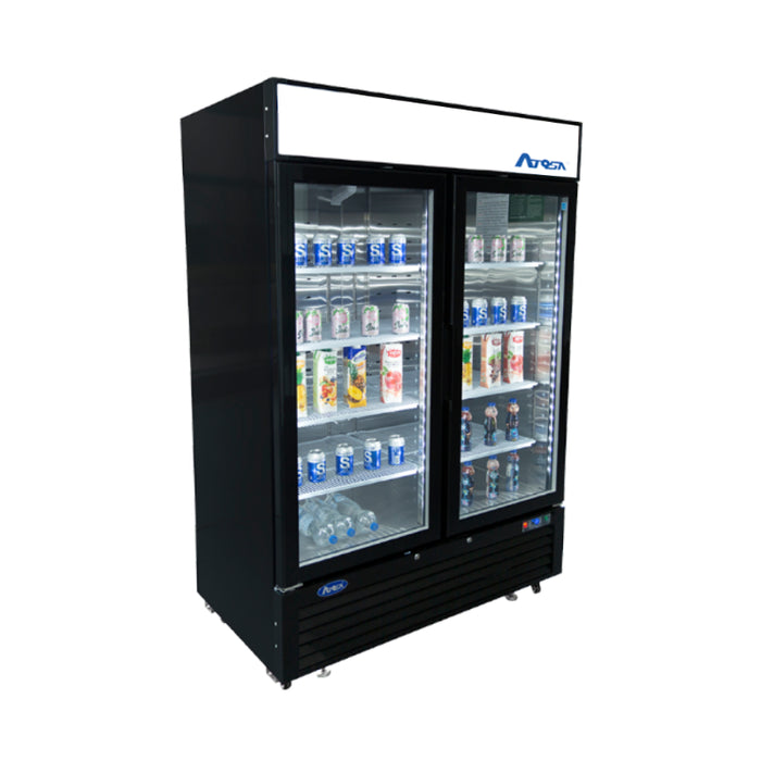 ATOSA MCF8732GR — Black Cabinet Two (2) Glass Door Merchandiser Freezer