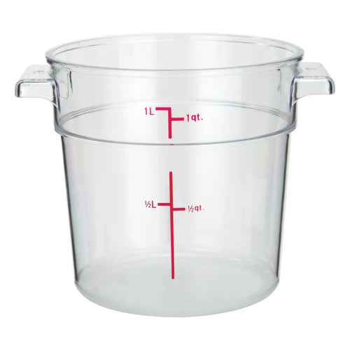 Winco Round Storage Container, Clear Polycarbonate