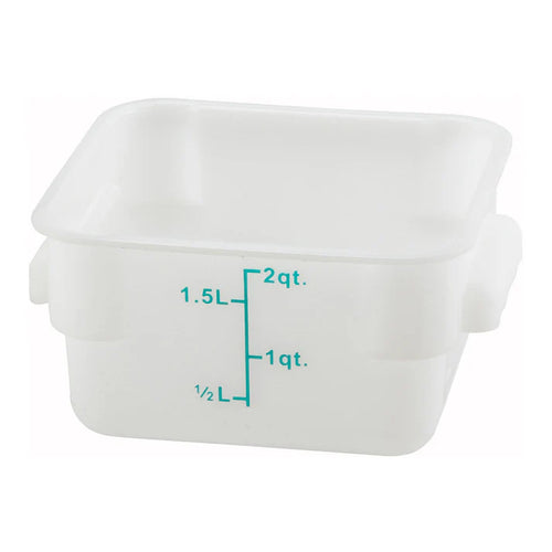 Winco Square Storage Container, White Polypropylene