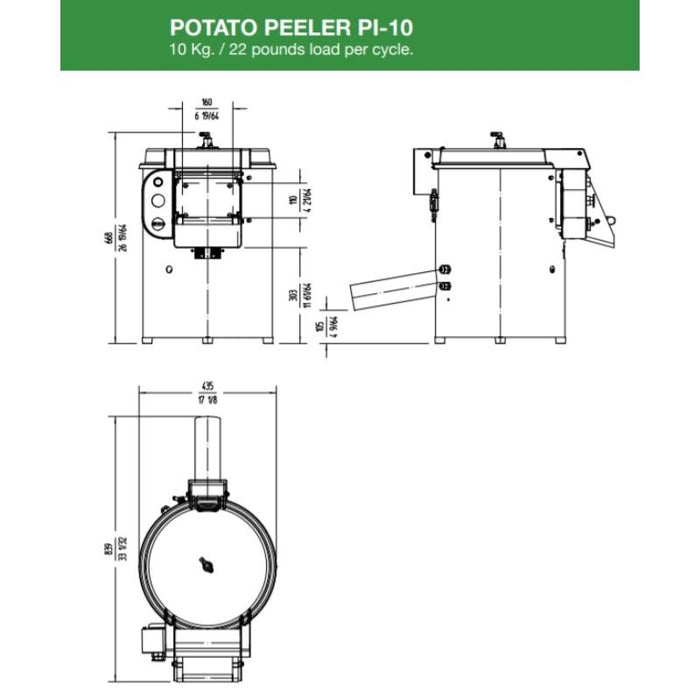 Sammic Onion/Potato Peeler PI-10 (1000608) 120/60/1 from Sammic