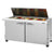 Turbo Air PST-60-24-N-FL Rear Mount PRO Series Mega Top Sandwich/Salad Prep Table-Flat Lid with Two Sections 19.0 cu. ft