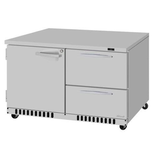 Turbo Air PUR-48-D2R(L)-FB-N PRO Series Undercounter Refrigerator Two Section, 11.1 cu. ft.