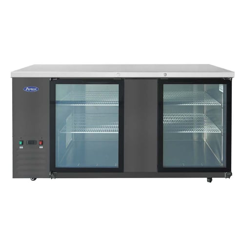 Atosa SBB69SGGRAUS2 - 69" Back Bar Coolers with Sliding Glass Door Shallow Depth, Black
