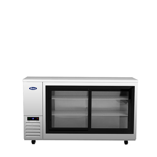 Atosa SBB69SGGRAUS1 69" Shallow Depth Back Bar Cooler with Sliding Glass Doors – 18.6 Cu. Ft.