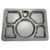 SMT-Series Stainless Steel 6 Compartment Mess Trays - A, B