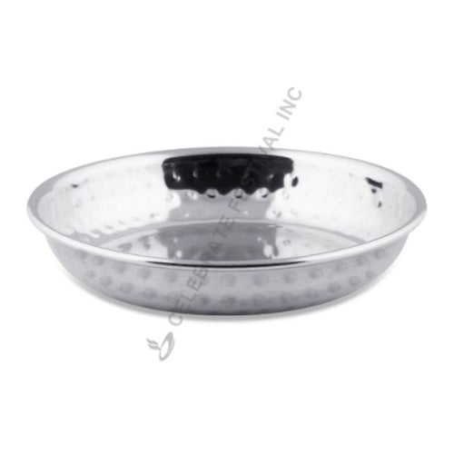 Hand-hammered stainless steel sweet dish for Indian desserts