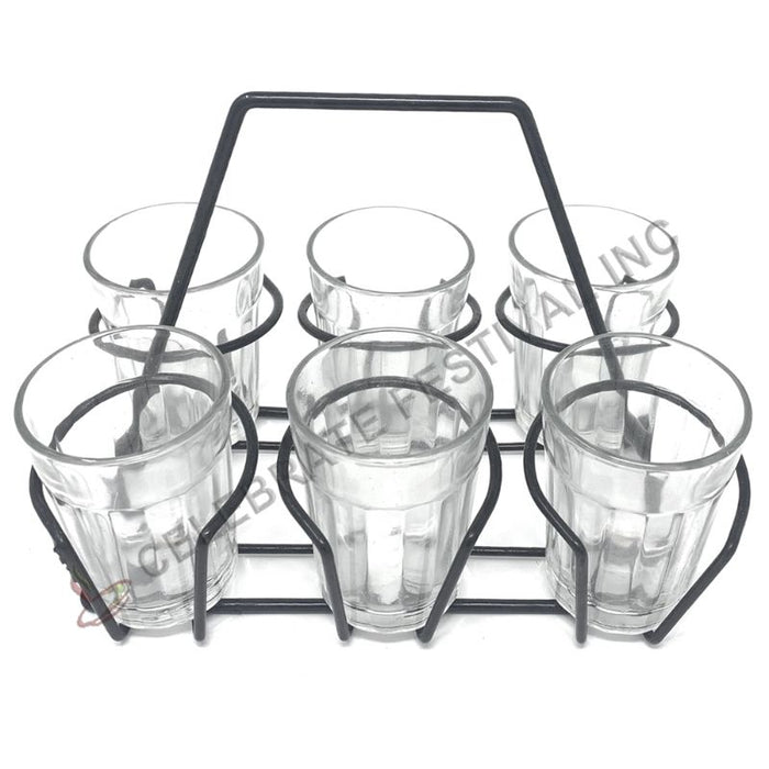 Traditional Indian Style Cutting Chai Glasses Carrier - For 6 Chai Glasses