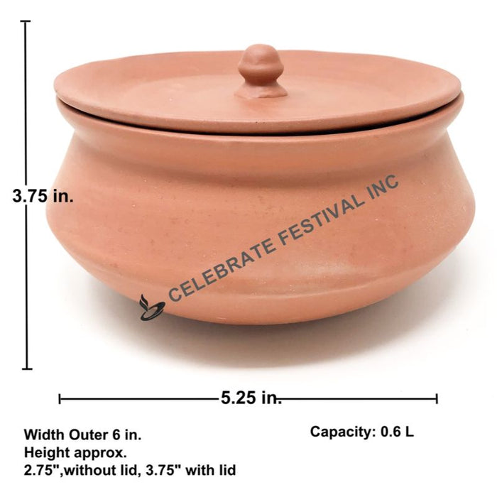 Earthenware : Terracotta/ Mitti/ Clay Pot /Handi For Serving Food/Biryani/Cooking/Curd Making  (Available in different sizes)