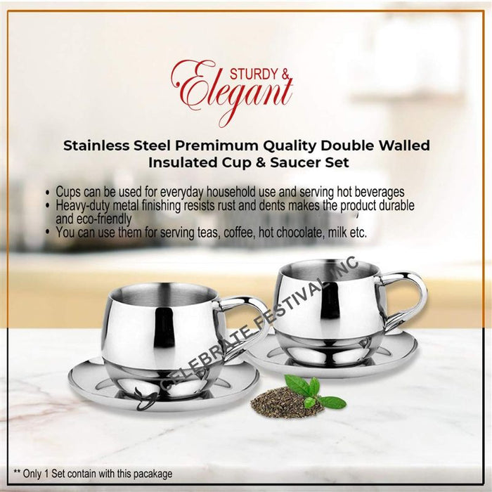 Stainless Steel Cup And Saucer