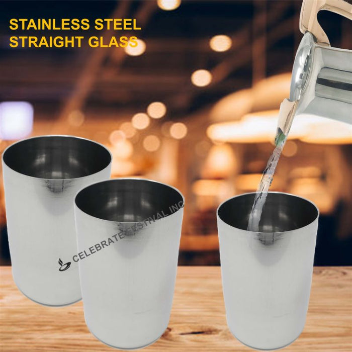 Steel Glass (straight) #12 oz/ 2.5" dia / 4"H