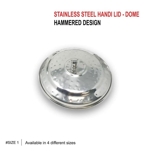 Stainless steel handi lid with hammered finish