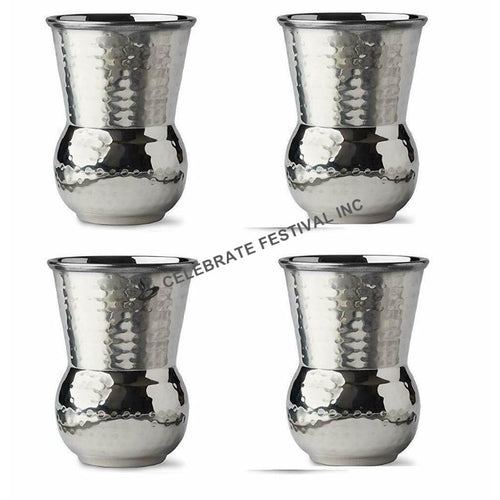 12oz Hammered Stainless Steel Glass with Matki design and hand-hammered finish