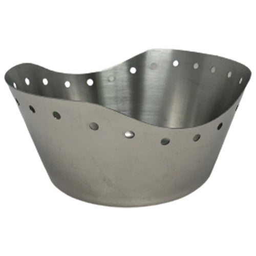 Stainless steel curved bread basket for serving bread and fruits