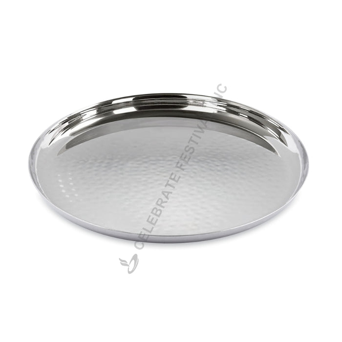 Stainless Steel Round Hammered Platter (Available in 7, 9.5.11 and 13" diameter)