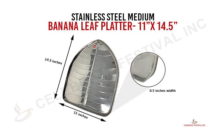 Stainless Steel Banana Leaf Platter