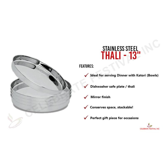 Stainless Steel Thali -Round Dinner Plate