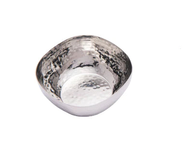 Hammered stainless steel square katori bowl 5 oz