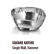 Stainless Steel Hammered Square Shape Katori/Bowl For Serving - 5oz