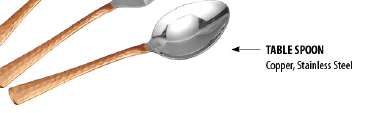 Copper Steel Desert Spoon 7.5"-Hammered Design (Price Per Dz) T-210-H1