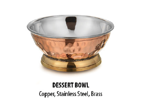 Copper Stainless Steel And Brass Dessert Cup - Tall
