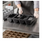 Choice 407cbp4bk-Black, 4 Compartment Plastic Cutlery Box/Flatware Bin with Handles