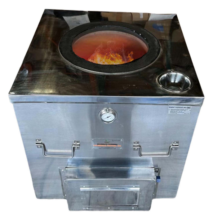 NSF Certified Clay Tandoor Oven, SQUARE Stainless Steel body - 26, 28, 30, 32, 34, 36 inches - Natural Gas