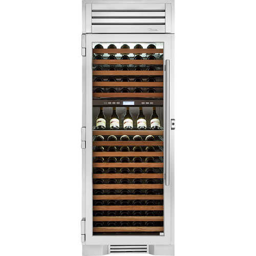 True TC-30DZW-L-SG-C-H04K - 30″ Dual Zone Wine Column with Stainless Glass Door