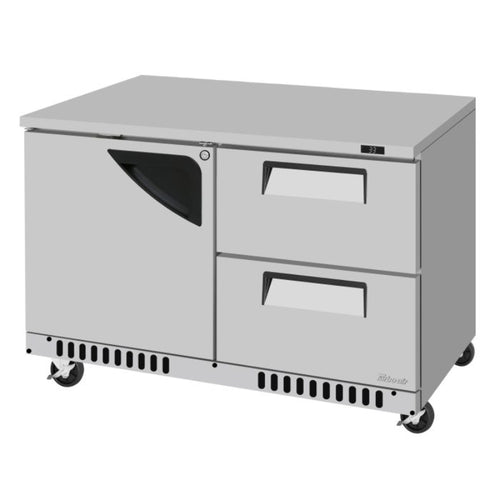Turbo Air TUR-48SD-D2R(L)-FB-N Super Deluxe Series Undercounter Refrigerator Two Section, 11.1 cu. ft.